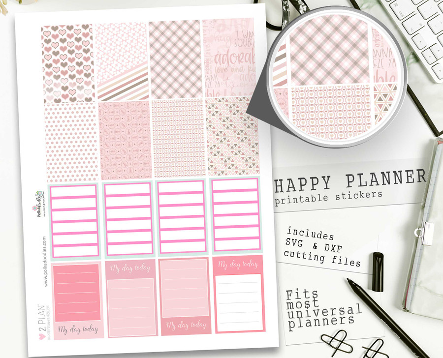 Valentine Love Printable Planner Stickers, Valentines Day Weekly Planner Kit Classic Happy Planner, Printable stickers, cardmaking & crafts