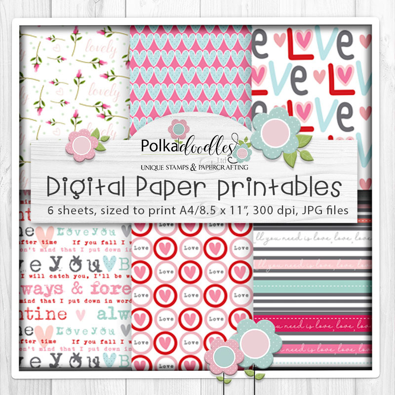 Love Birds Valentine - Wings of Love cute printable craft papers  5