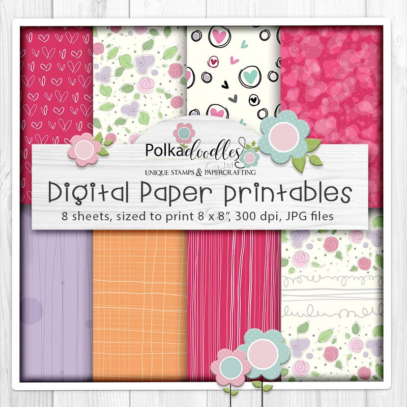 Rebel pretty printable craft paper patterns - bundle 3
