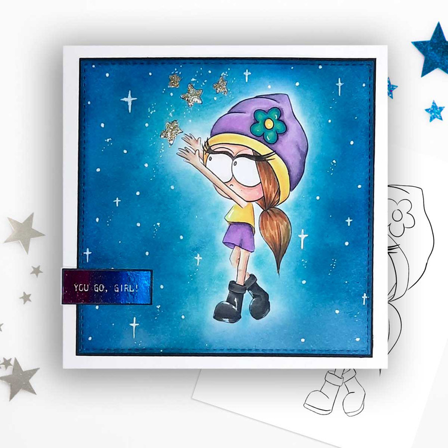 Reach for the Stars - Rebel -  cute printable craft digital stamp craft download