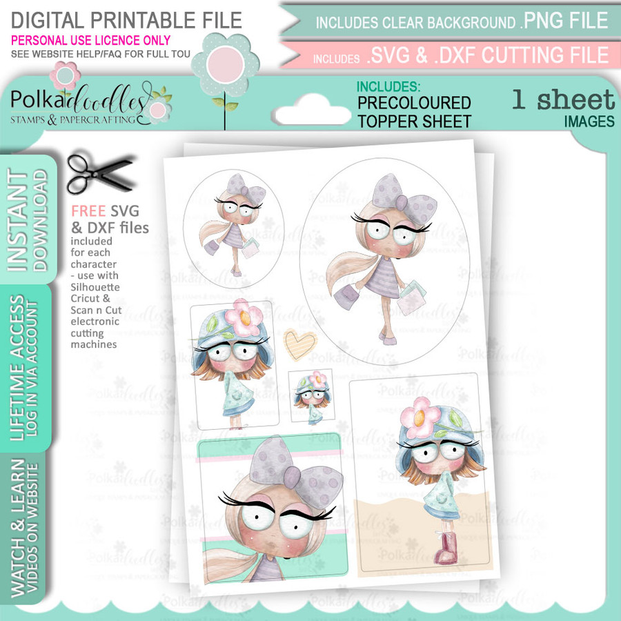 Rebel Topper sheet 1 -  cute printable craft digital stamp craft download