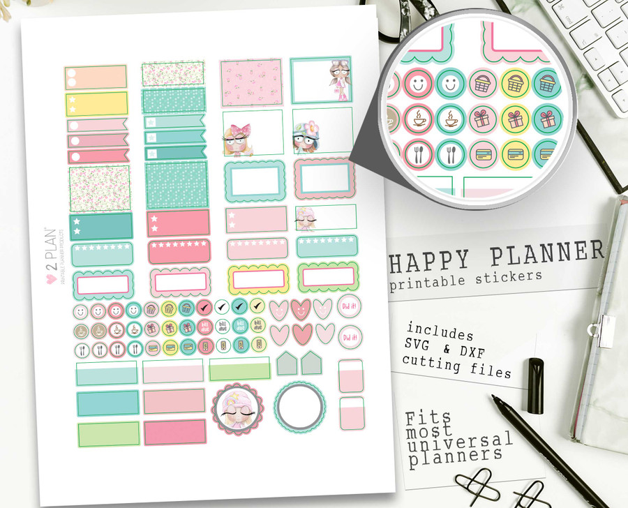 Rebel cute Printable Planner Stickers, Valentines Day Weekly Planner Kit Classic Happy Planner, Printable stickers, cardmaking & crafts
