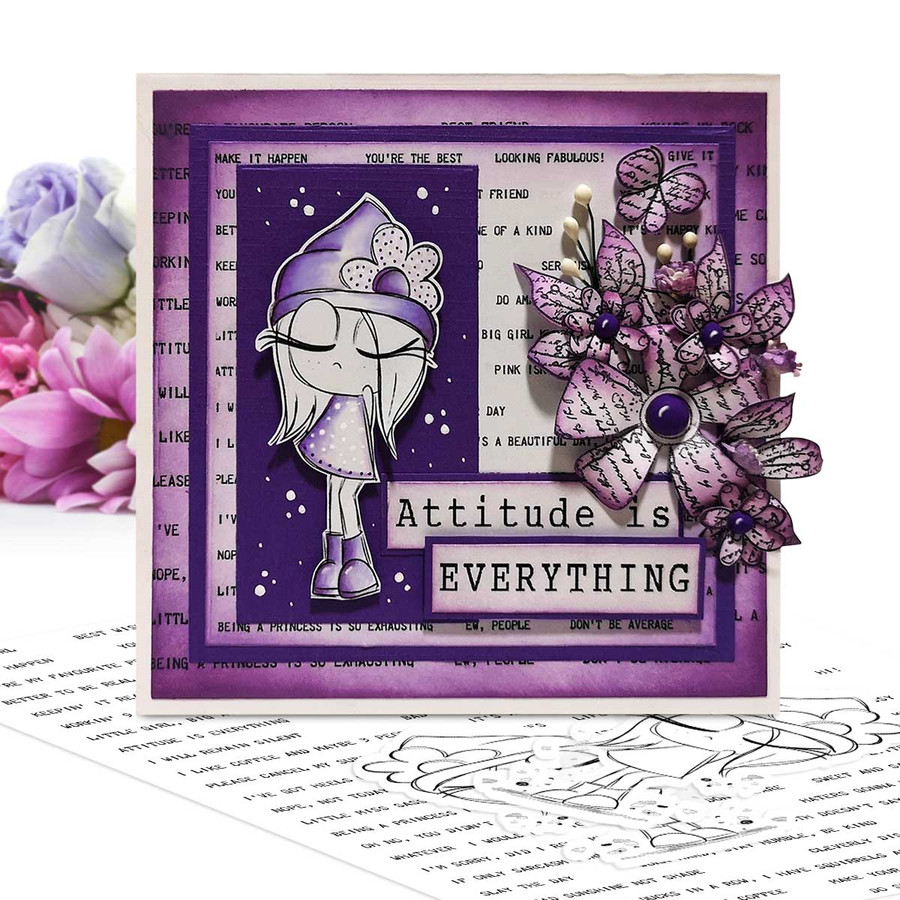 Rebel Cool girl -  cute printable craft digital stamp craft download