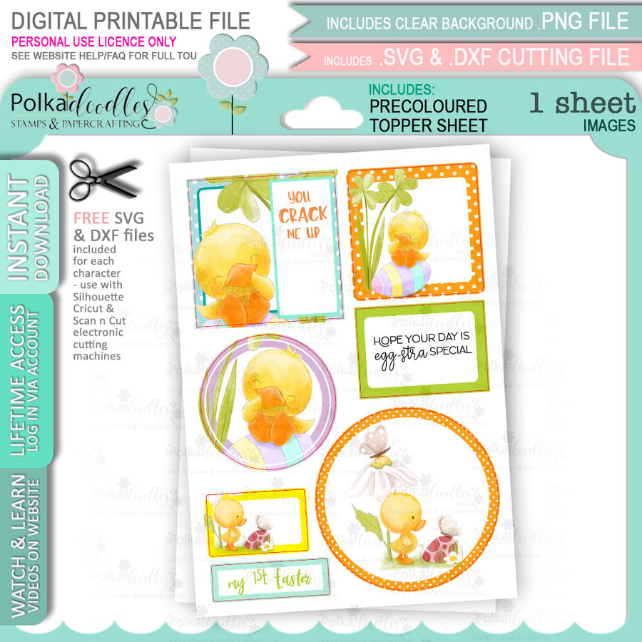Spring into Easter BIG KAHUNA cute printable craft digital stamp bundle