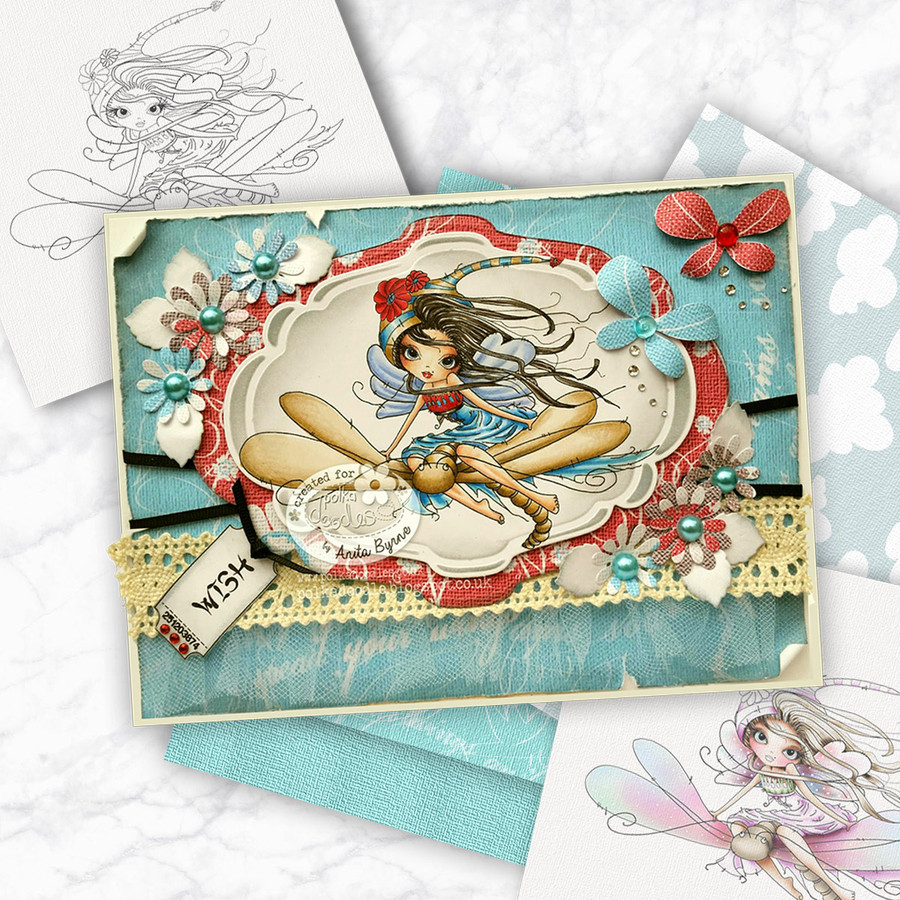 Octavia Moonfly Dragonfly Digital Stamp Craft Download