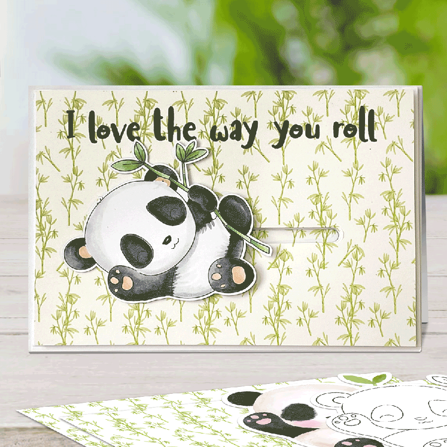 Set 1 - Noodle Panda bear cute printable digi stamp clipart with SVG outlines for card making, crafting, printable planner sticker