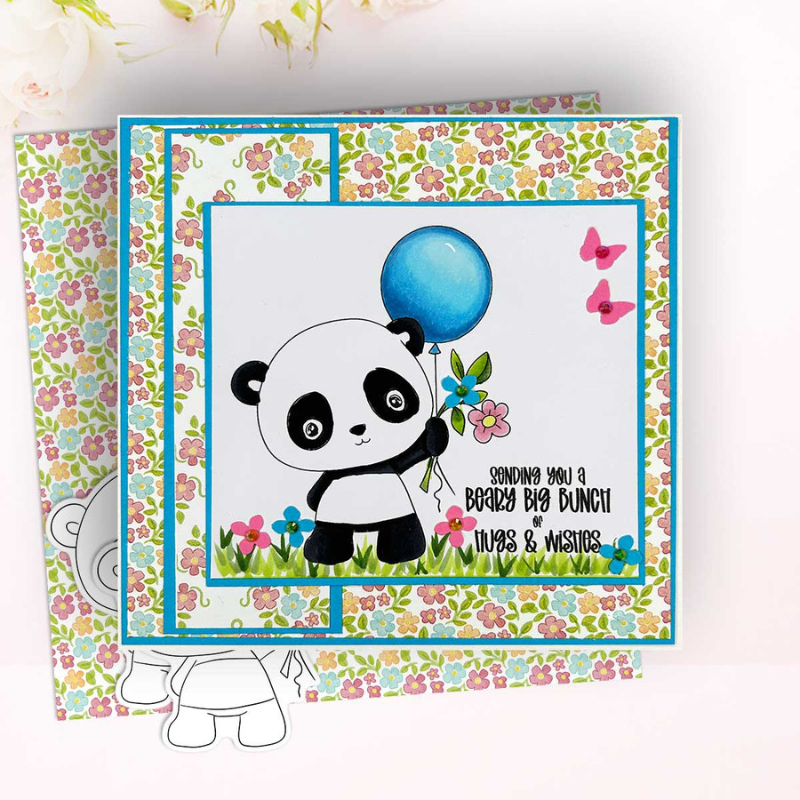 Set 3- Noodle Panda bear cute printable digi stamp clipart with SVG outlines for card making, crafting, printable planner sticker