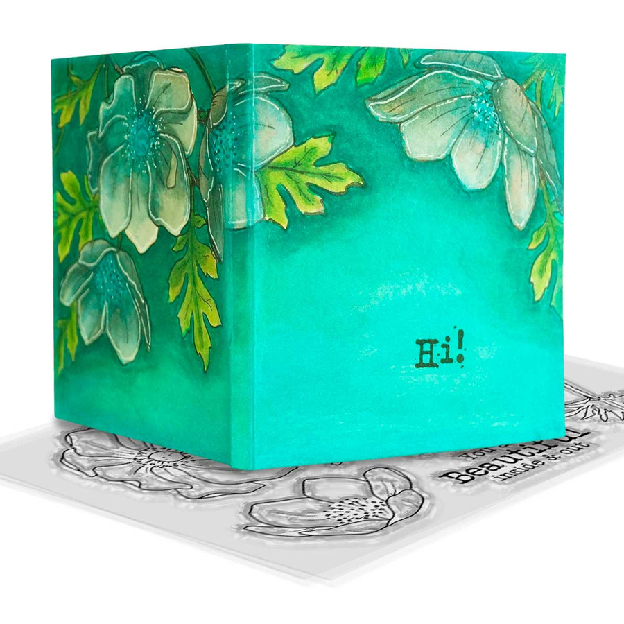 Beautiful Anemone Colour & Create craft card making Stencil