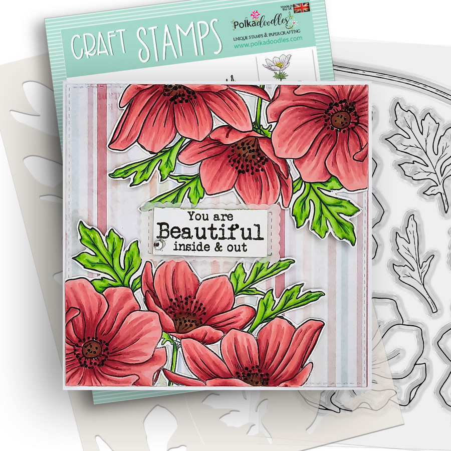 Beautiful Anemone Colour & Create craft card making Stencil