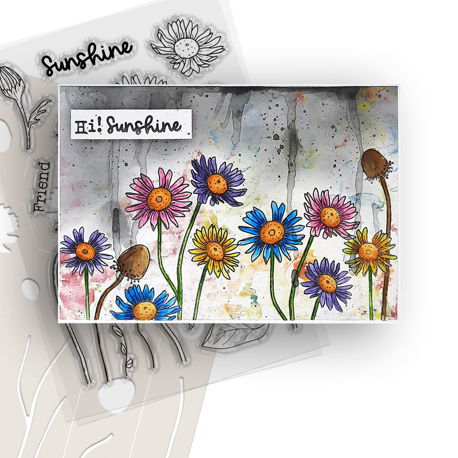 Wild Sunshine Colour & Create craft card making Stencil