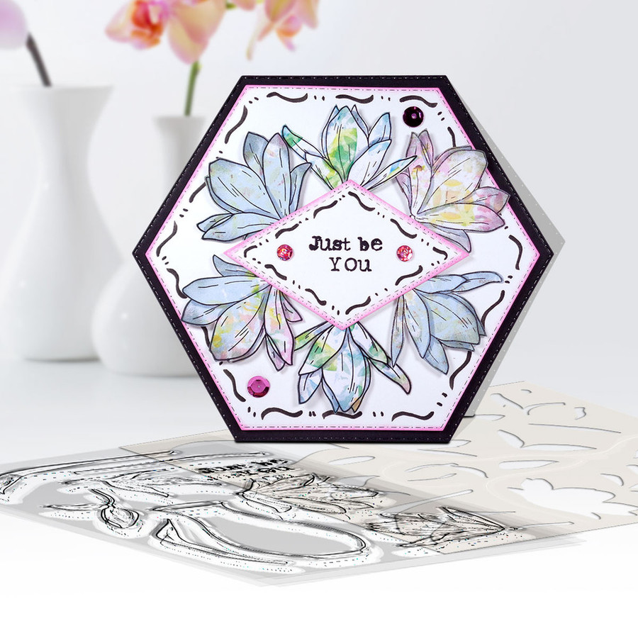 Lily Vase clear craft card making stamps