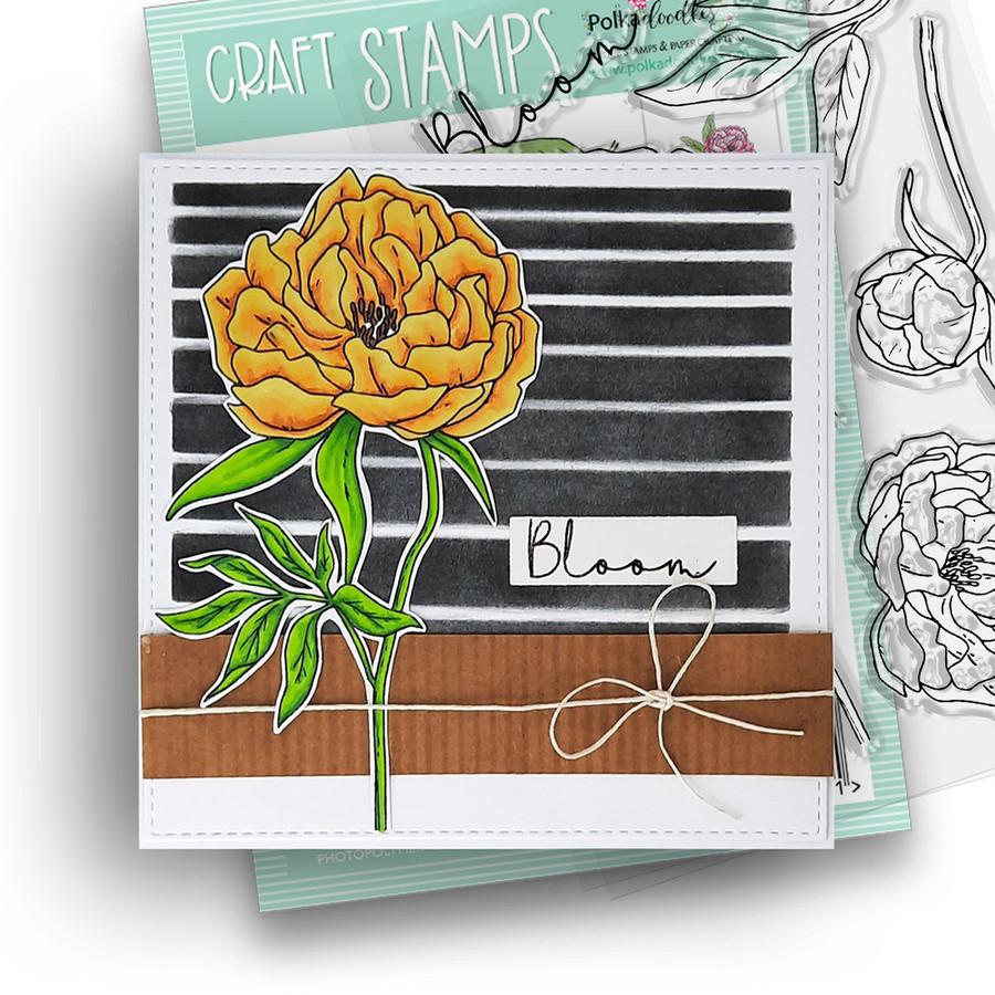 Peony Bloom & Grow clear craft card making stamps
