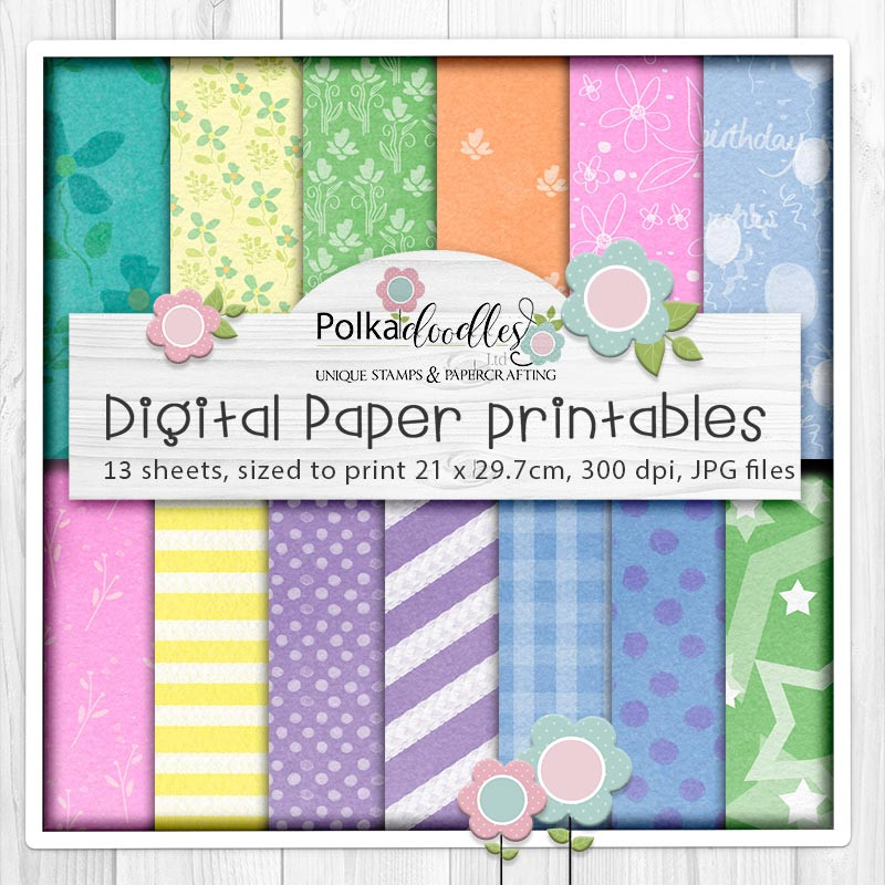 Set 3 - Wanda printable digital paper patterns for card making, crafts, digiscrap