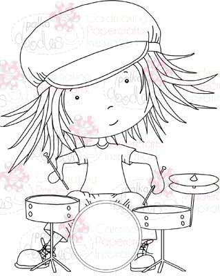 Drummer Troy digital stamp download