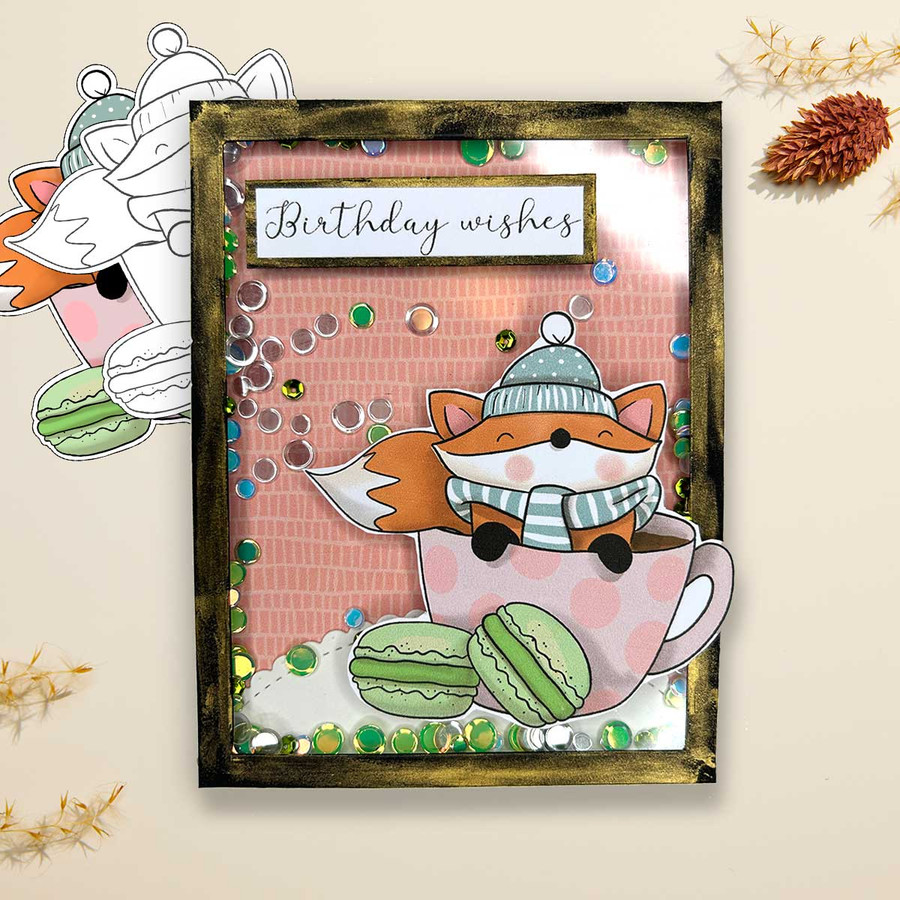 Autumn Fall Freddy Fox printable stamp craft card making digital stamp downloads -