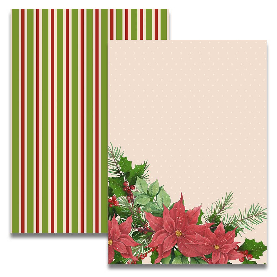 Poinsettia Wreath - printable craft card making digital downloads