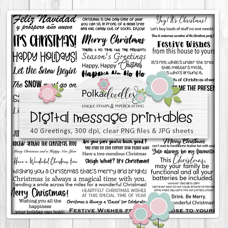 Santa Christmas printable stamp craft card making digital stamps - BIG KAHUNA download bundle