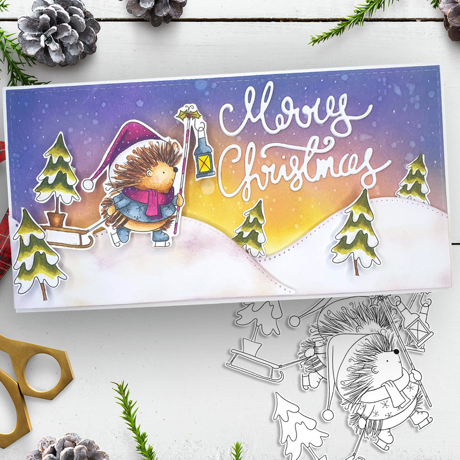 Pickles Hedgehog printable stamp craft card making digital stamps - download bundle