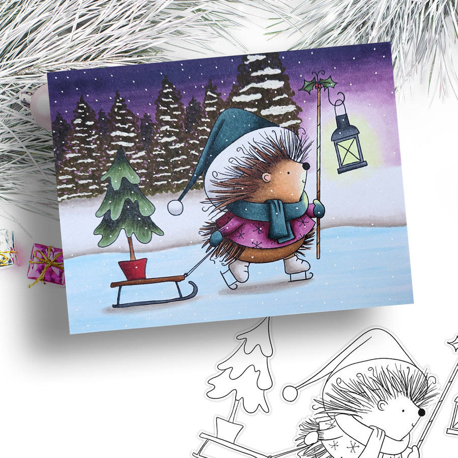 Pickles Hedgehog printable stamp craft card making digital stamps - download bundle