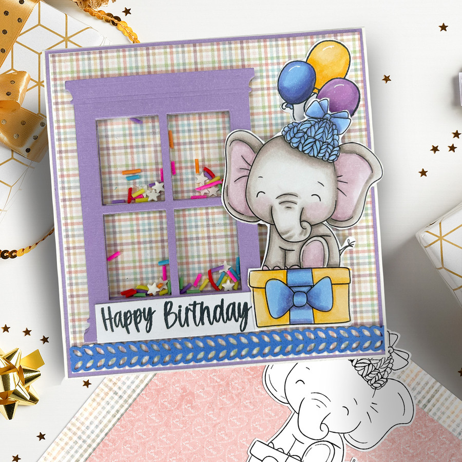 Special Gift elephant colour clipart printable digital stamp for card making, craft, scrapbooking, printable stickers