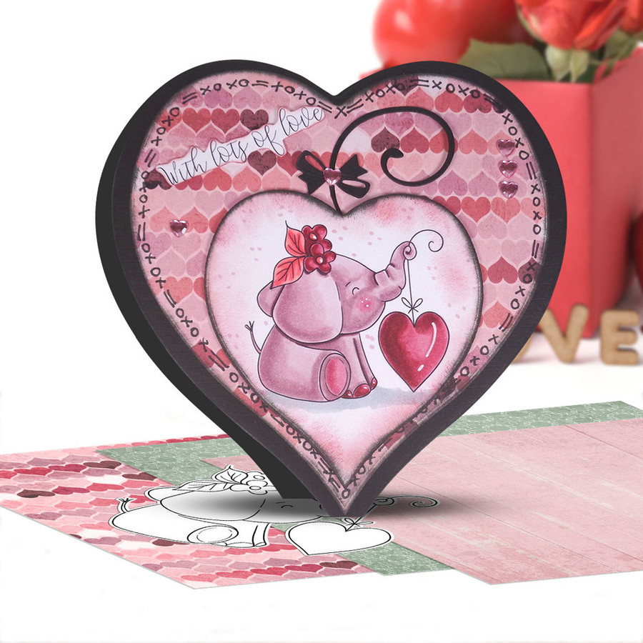 USB Tons of Love and More - cute elephant printable stamp craft card making digital stamps - BIG KAHUNA USB