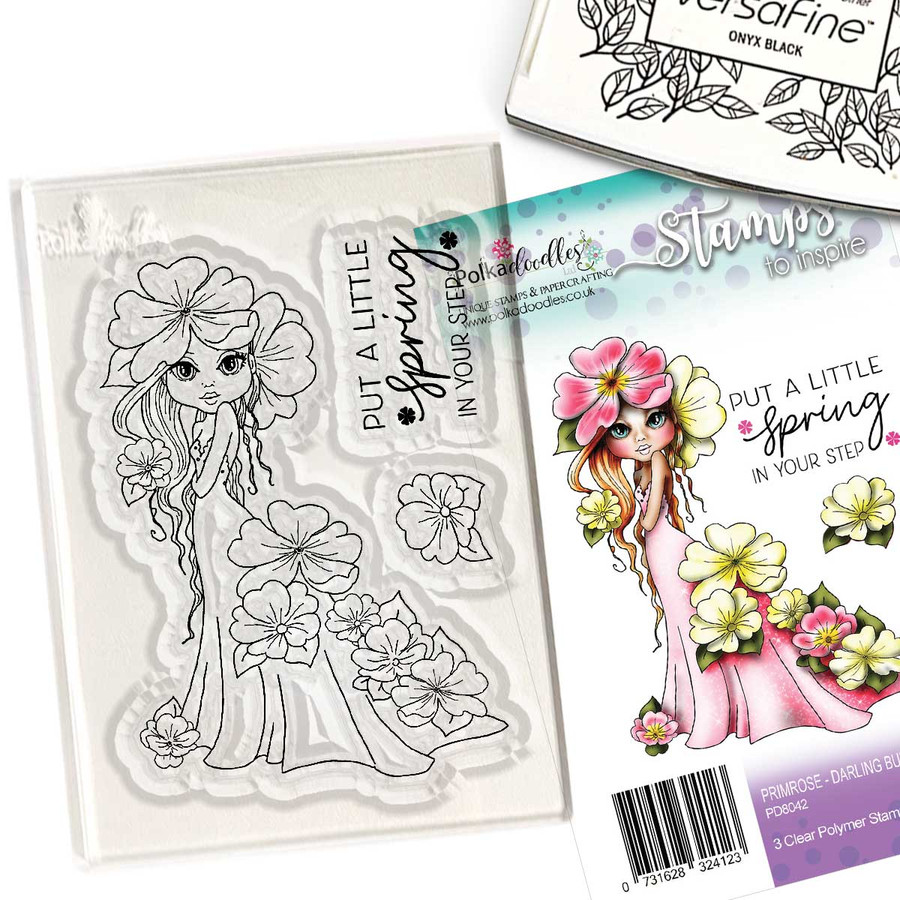 Primrose Darling Bud flower girl - Clear Polymer stamp set