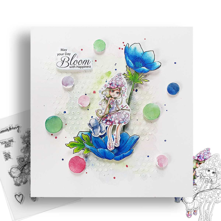 Hyacinth flower girl Darling Buds - colour clipart printable digital stamp for card making, craft, scrapbooking, printable stickers
