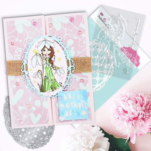 Snowdrop flower girl Darling Buds - printable digital stamp for card making, craft, scrapbooking, printable stickers