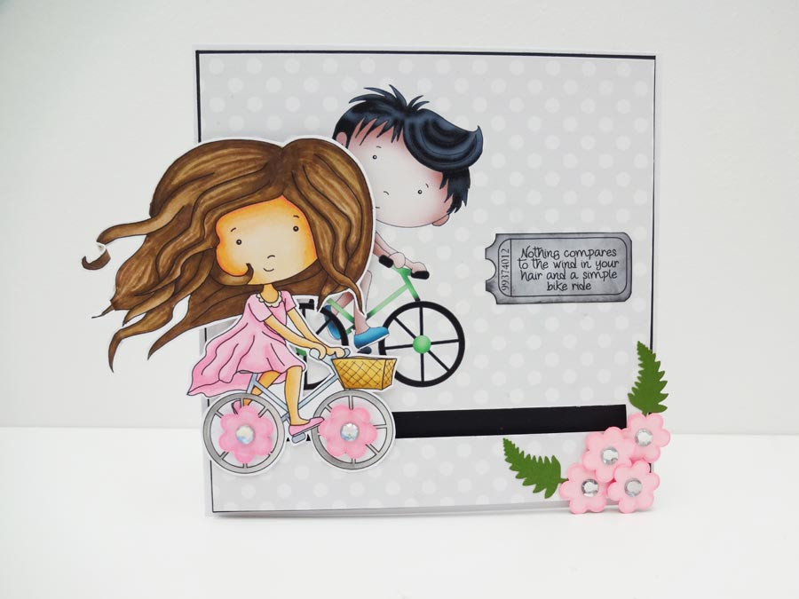 Cycling Girl  digital stamp download