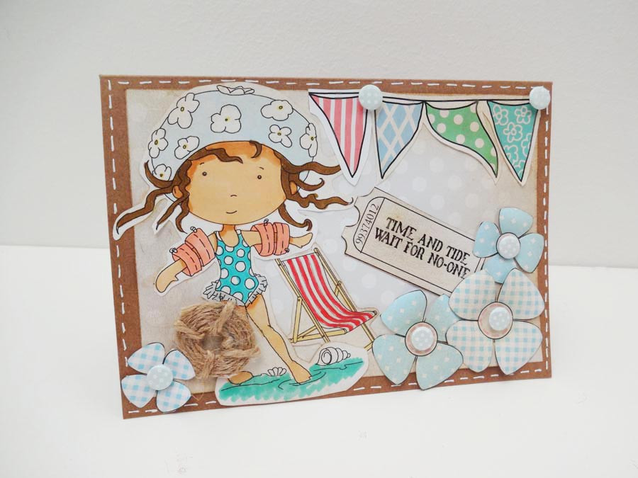Swimming Girl  digital stamp download