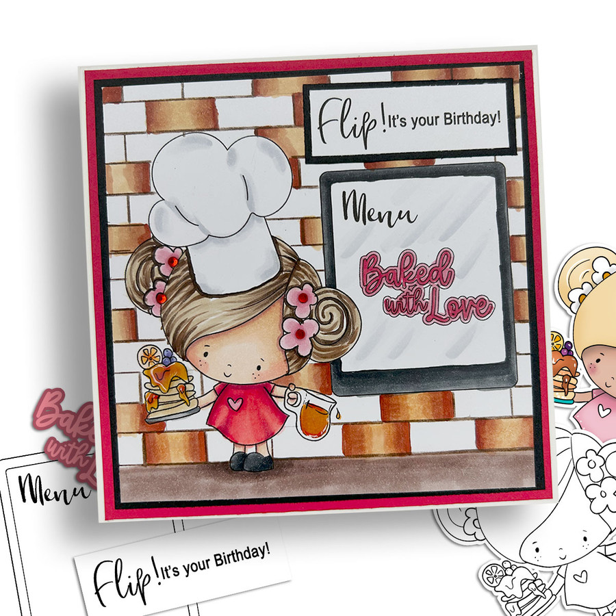 Pancake Time -Pancake-waffles-food-kitchen-printable-digital-stamp-cricut-silhouette-craft-card-making-scrapbook-sticker