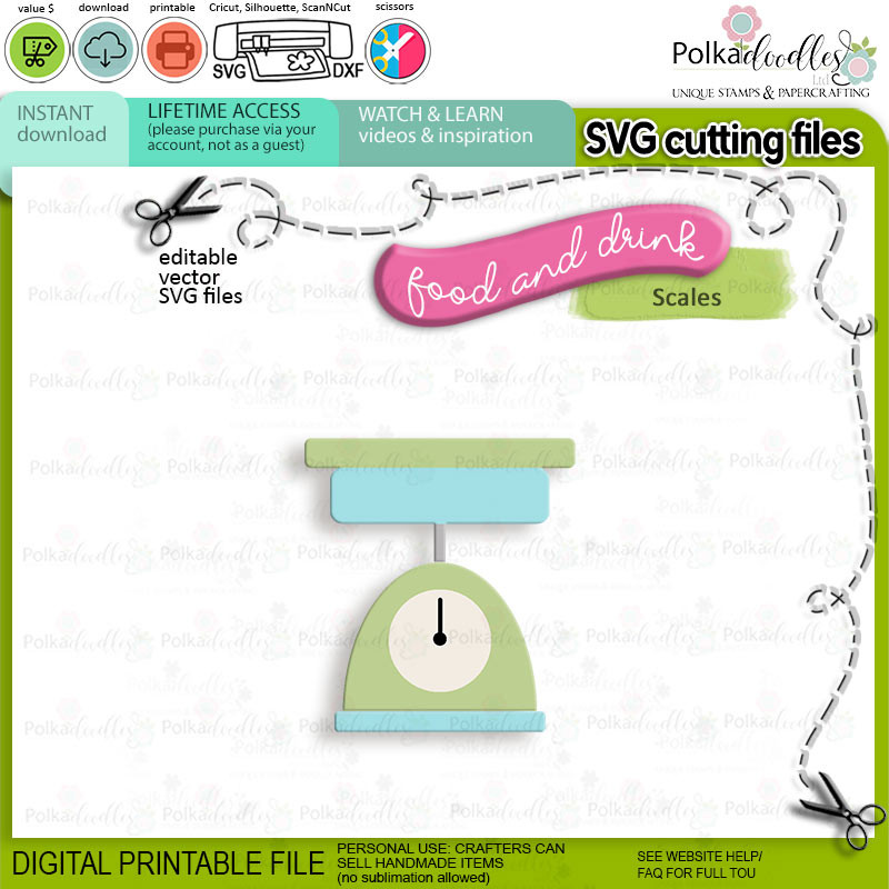 Weighing scales Food and Drink digital stamps and SVG cutting files Big bundle - Pancake-waffles-food-kitchen-baking-printable-digital-stamp-svg-cutting-files-cricut-silhouette-craft-card-making-scrapbook-stickers