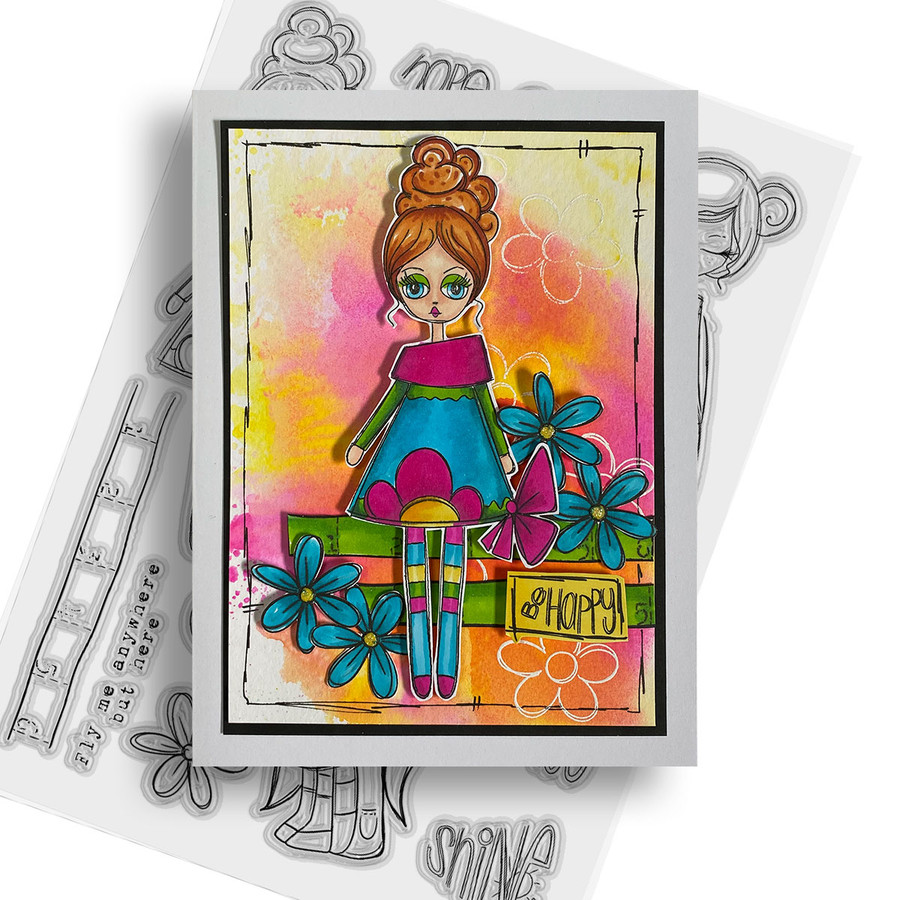 Fly Me Anywhere Large Clear Stamp for mixed media card making craft