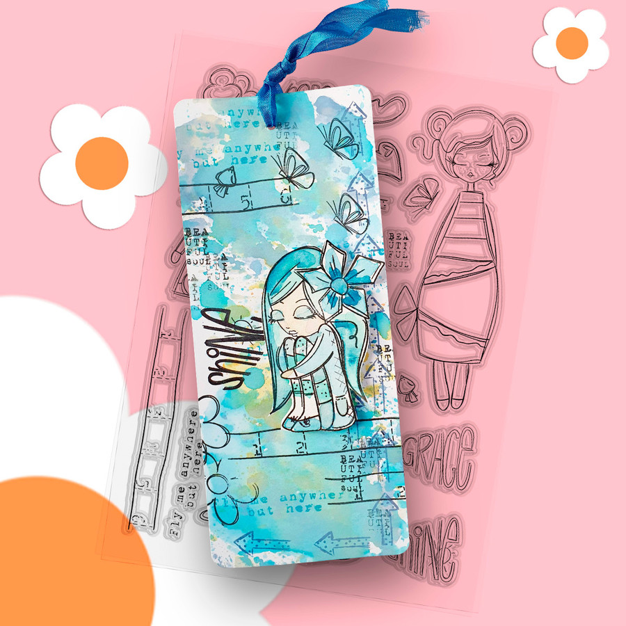Fly Me Anywhere Large Clear Stamp for mixed media card making craft