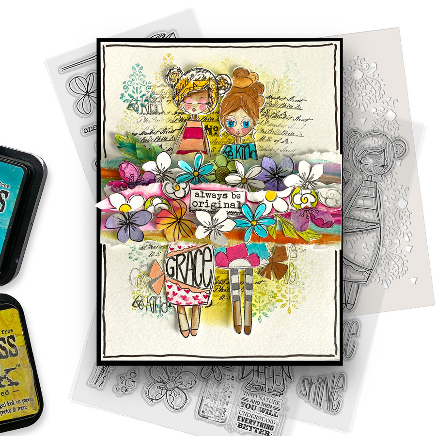 Be Your Original Self Clear Stamp for mixed media card making craft