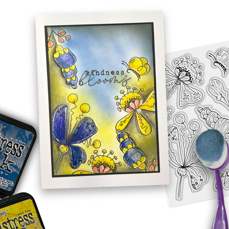 Kindness Blooms Clear Stamp for mixed media card making craft