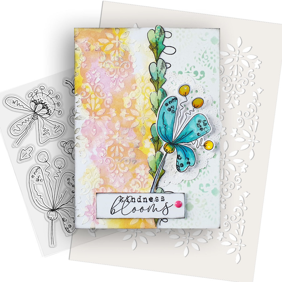 Kindness Blooms Clear Stamp for mixed media card making craft