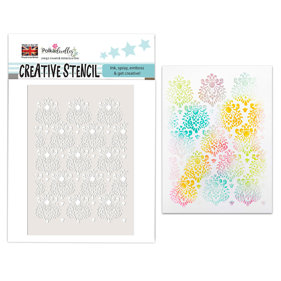 One of a Kind bundle - Clear Stamps and Stencils for mixed media card making craft