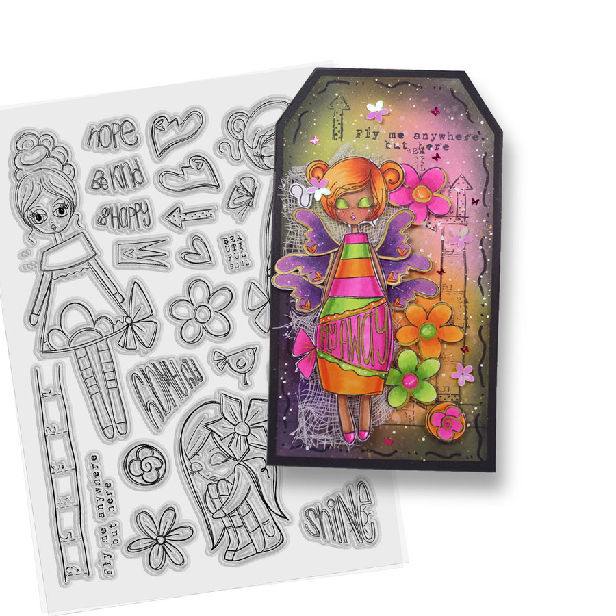 One of a Kind bundle - Clear Stamps and Stencils for mixed media card making craft