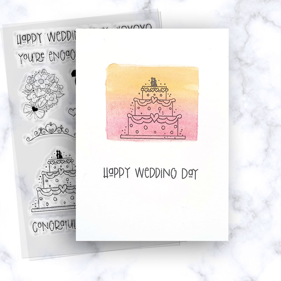 Wedding Day clear craft stamps for weddings, engagements, anniversary, DIY wedding stationery