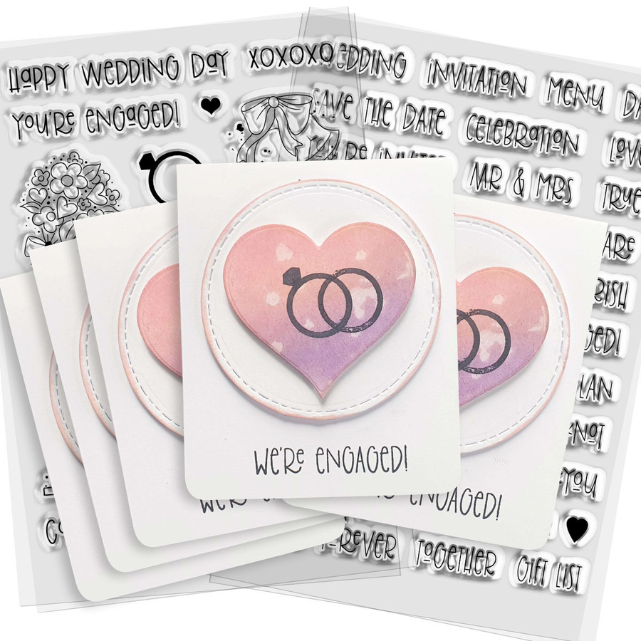 Wedding Day clear craft stamps for weddings, engagements, anniversary, DIY wedding stationery