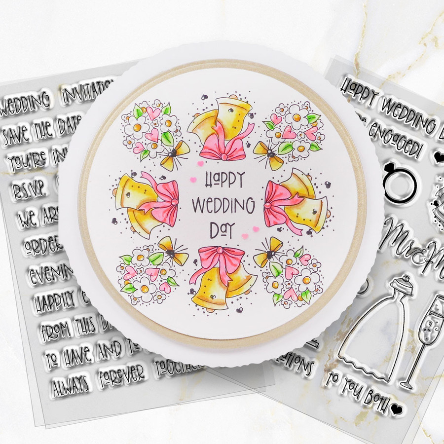 Wedding Day clear craft stamps for weddings, engagements, anniversary, DIY wedding stationery