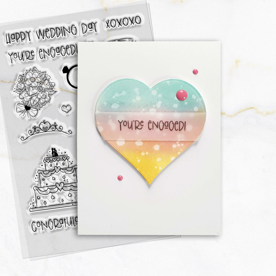 Tying the Knot  Wedding engagement stationery clear craft stamps for weddings, engagements, anniversaries and romantic occasions