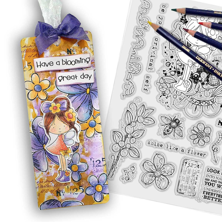 Winnie Daisy Fairy 2 printable digital stamp bundle - colouring card making crafts scrapbooking sticker with SVG print and cut outline