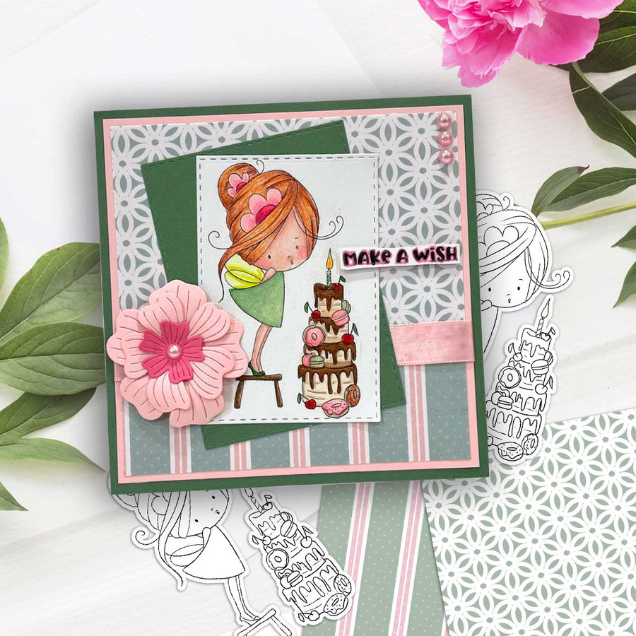Winnie Daisy Fairy 2 printable digital stamp bundle - colouring card making crafts scrapbooking sticker with SVG print and cut outline
