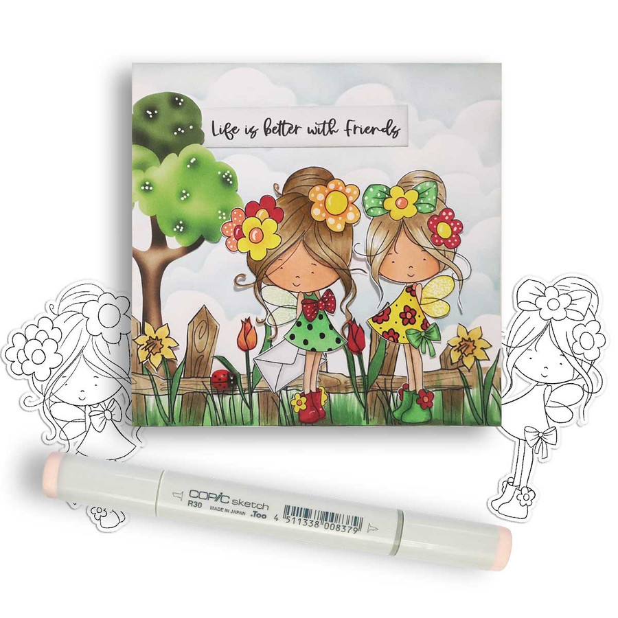 Winnie Daisy Fairy 2 Big Kahuna printable digital stamp bundle - colouring card making crafts scrapbooking sticker with SVG print and cut outline