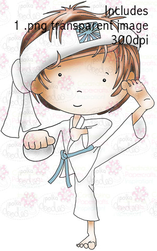 Karate Martial Arts Boy digital stamp download
