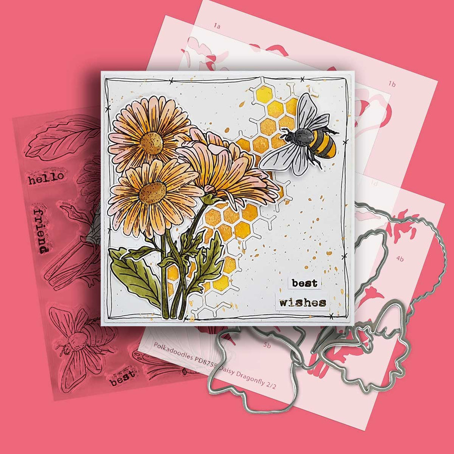 Daisy Butterfly Wings Card making Craft clear Stamps - Botanical Bliss