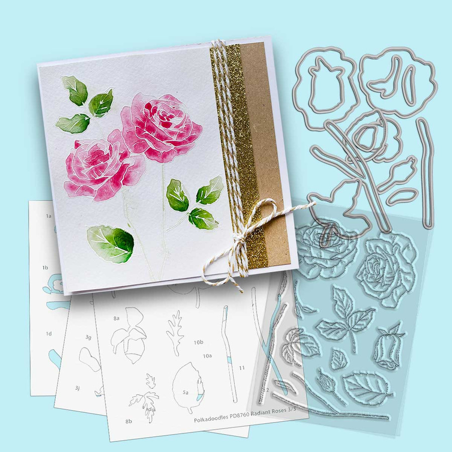 Radiant Roses Card making Craft clear Stamps - Botanical Bliss