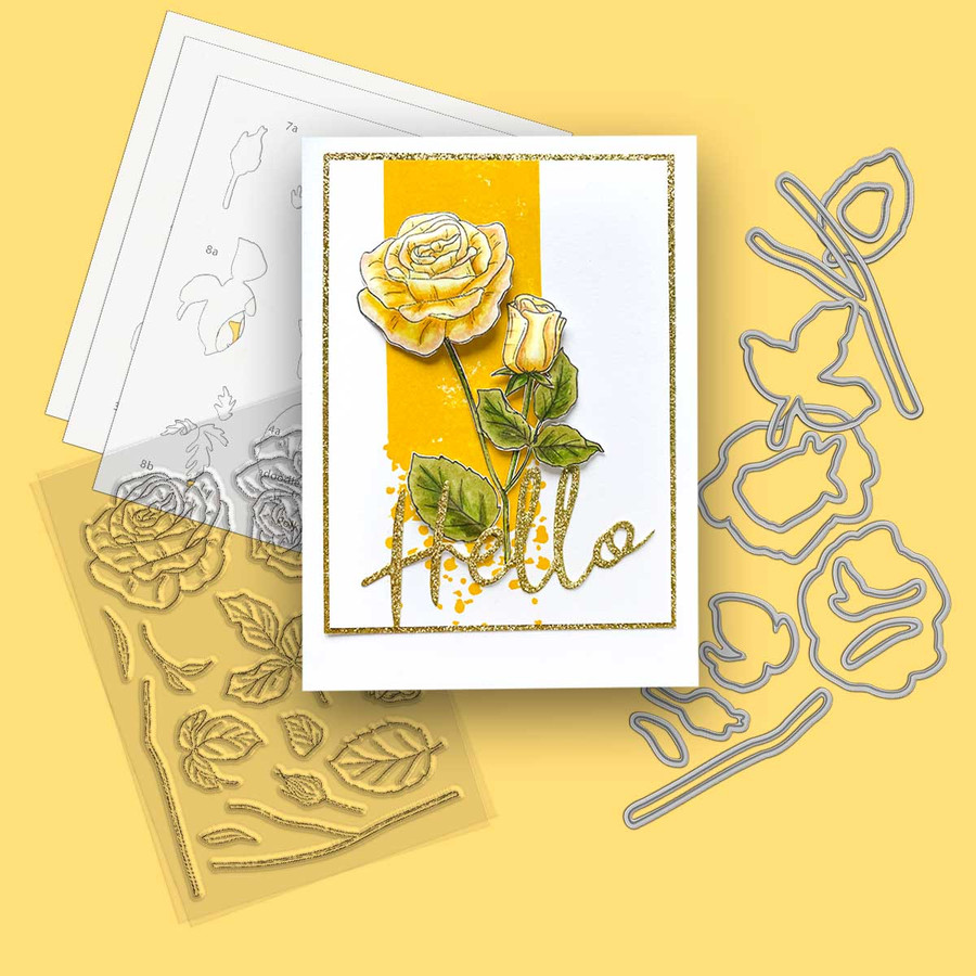 Radiant Roses Colour & Create Layering Stencils for Card making Crafts